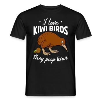 Ich liebe Kiwivögel Sie kacken Kiwis I Neuseeland - Männer T-Shirt - Schwarz - Vorne - AI Model Male 178 light (178cm)