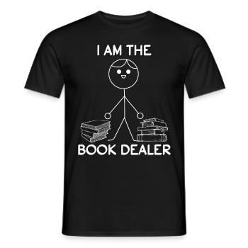I Am The Book Dealer Stick Figure Book Lovers - Men's T-Shirt - black - Front - AI Model Male 178 light (178cm)