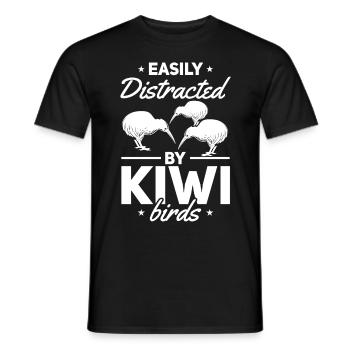 Leicht abgelenkt von Kiwi Birds Neuseeland Kiwi - Männer T-Shirt - Schwarz - Vorne - AI Model Male 178 light (178cm)