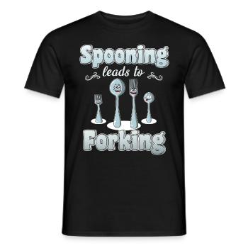 Wortwitz Kitchen Pun Restaurant Cuisine Couverts - T-shirt homme - noir - Devant - AI Model Male 178 light (178cm)