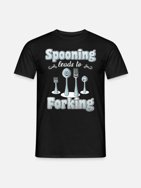 Wortwitz Küche Pun Restaurant Koch Besteck - Männer T-Shirt - Schwarz