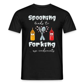Restaurant Koch Wortwitz Cuisine Pun Couverts - T-shirt homme - noir - Devant - AI Model Male 178 light (178cm)