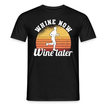 Marathon Runners Running Half Marathon Wine - Men's T-Shirt - black - Front - AI Model Male 178 light (178cm)