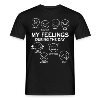Meine Gefühle während des Tages Wütend Aufgeregt - Männer T-Shirt - Schwarz - Vorne - AI Model Male 178 light (178cm)