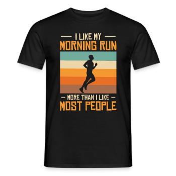 Jogger Runner Marathon Jogging Ski de fond - T-shirt homme - noir - Devant - AI Model Male 178 light (178cm)