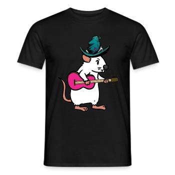 Nager Ratte Maus Musiker Gitarre Musik Kinder Kind - Männer T-Shirt - Schwarz - Vorne - AI Model Male 178 light (178cm)