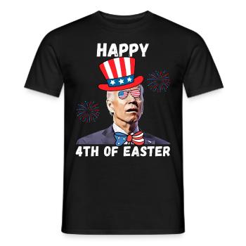 Biden étourdi, joyeux 4ème d’entre vous sait - T-shirt homme - noir - Devant - AI Model Male 178 light (178cm)