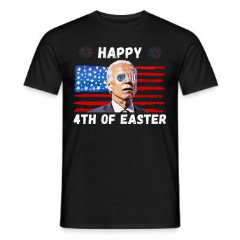 Biden étourdi, joyeux 4ème d’entre vous sait - T-shirt homme - noir - Devant - AI Model Male 178 light (178cm)