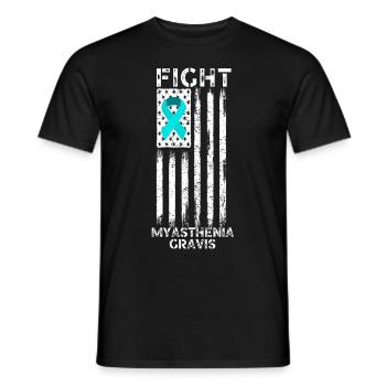 Myasthenia gravis awareness american flag - Men's T-Shirt - black - Front - AI Model Male 178 light (178cm)