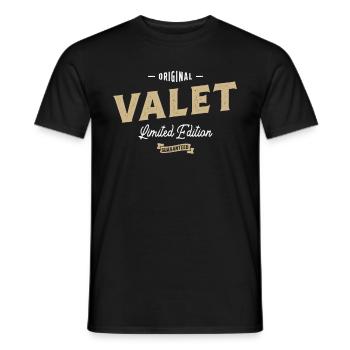 Valet Funny Job Title Profession Birthday Worker - Men's T-Shirt - black - Front - AI Model Male 178 light (178cm)