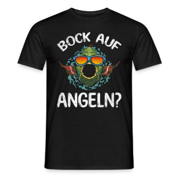 Fisch Angler Fischer Forellen Angeln - Bock auf - Männer T-Shirt - Schwarz - Vorne - AI Model Male 178 light (178cm)