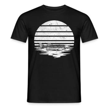Gar Fishing Garfishing Sonnenuntergang Hornhecht - Männer T-Shirt - Schwarz - Vorne - AI Model Male 178 light (178cm)
