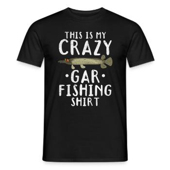 This Is My Crazy Gar Angelhemd Hornhecht Angeln - Männer T-Shirt - Schwarz - Vorne - AI Model Male 178 light (178cm)