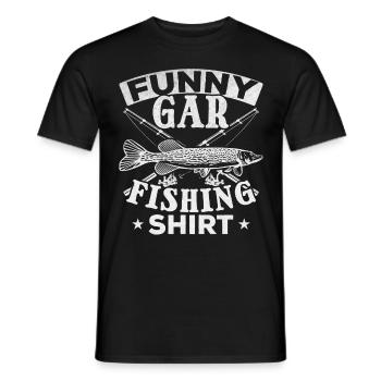 Funny Gar Fishing Shirt Garfish Garfish Fishing - Men's T-Shirt - black - Front - AI Model Male 178 light (178cm)