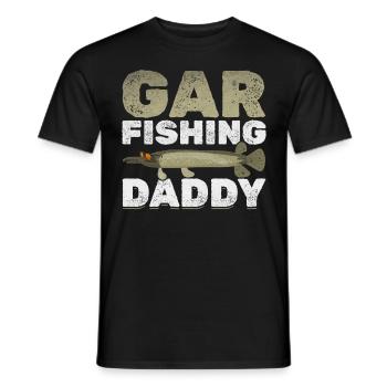 Gar Angeln Daddy Hornhecht Angeln Papa Garfishing - Männer T-Shirt - Schwarz - Vorne - AI Model Male 178 light (178cm)