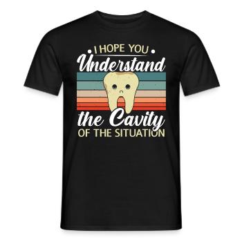 I hope you understand the seriousness of the situation - Men's T-Shirt - black - Front - AI Model Male 178 light (178cm)