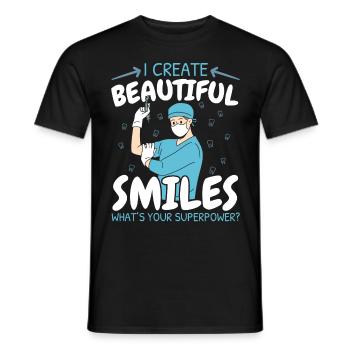 Je crée un beau sourire Qu’est-ce que votre Su - T-shirt homme - noir - Devant - AI Model Male 178 light (178cm)