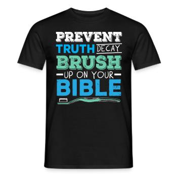 Prevention of truth errors Clean your Bi - Men's T-Shirt - black - Front - AI Model Male 178 light (178cm)