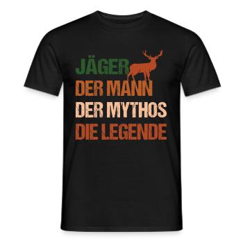 Drückjagd Jägerbekleidung Jagd T-Shirt - Männer T-Shirt - Schwarz - Vorne - AI Model Male 178 light (178cm)