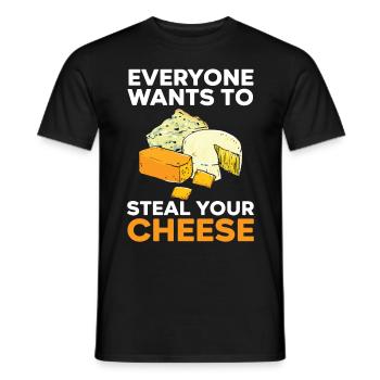 Tout le monde veut voler votre fromage Cheesy Lover - T-shirt homme - noir - Devant - AI Model Male 178 light (178cm)