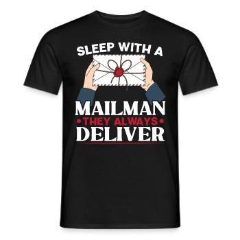 Sleep with a postman You always deliver - Men's T-Shirt - black - Front - AI Model Male 178 light (178cm)