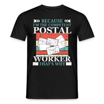 I am the competent postal worker postman - Men's T-Shirt - black - Front - AI Model Male 178 light (178cm)