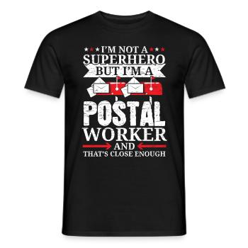 I am a postal worker Postman Postman B - Men's T-Shirt - black - Front - AI Model Male 178 light (178cm)