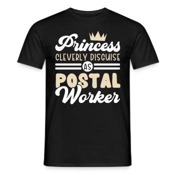 Princess cleverly disguises herself as a postman - Men's T-Shirt - black - Front - AI Model Male 178 light (178cm)