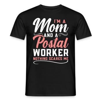 I am a mother and a postal worker Not - Men's T-Shirt - black - Front - AI Model Male 178 light (178cm)
