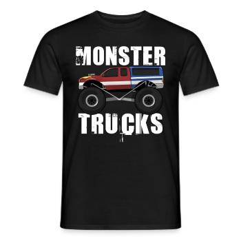 Monster Truck Big Tire Child Love I Gift - Men's T-Shirt - black - Front - AI Model Male 178 light (178cm)
