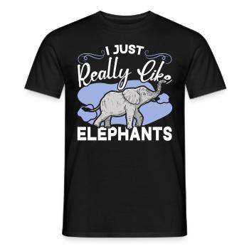 Ich mag Elefanten einfach wirklich Tier-Safari - Männer T-Shirt - Schwarz - Vorne - AI Model Male 178 light (178cm)