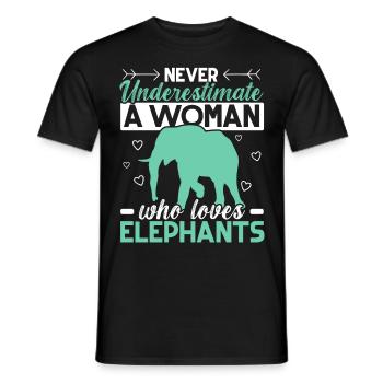 Eine Frau, die Elefanten liebt Wildlife Animal Saf - Männer T-Shirt - Schwarz - Vorne - AI Model Male 178 light (178cm)