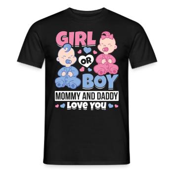Girl or boy mom and dad love you baby - Men's T-Shirt - black - Front - AI Model Male 178 light (178cm)