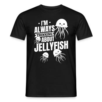 Jellyfish Lover I always think of jellyfish - Men's T-Shirt - black - Front - AI Model Male 178 light (178cm)