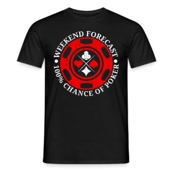 Prédiction du week-end 100% chance au Poker Casino - T-shirt homme - noir - Devant - AI Model Male 178 light (178cm)