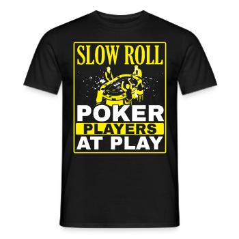 Les joueurs de poker qui roulent lentement et qui jouent dans le - T-shirt homme - noir - Devant - AI Model Male 178 light (178cm)