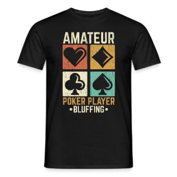 Les joueurs de poker amateurs bluffent dans les jeux de casino - T-shirt homme - noir - Devant - AI Model Male 178 light (178cm)