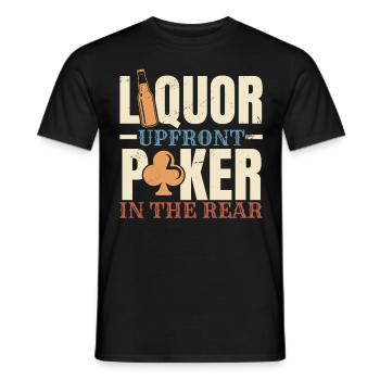 Spirituosen im Voraus Poker im Hintergrund Casino - Männer T-Shirt - Schwarz - Vorne - AI Model Male 178 light (178cm)