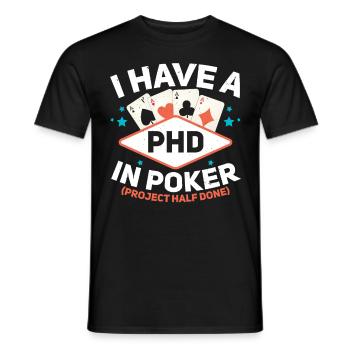 J’ai un doctorat en Poker Gambling Ca - T-shirt homme - noir - Devant - AI Model Male 178 light (178cm)