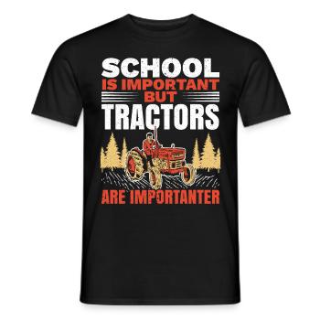 Schule ist wichtig, aber Traktoren sind noch wicht - Männer T-Shirt - Schwarz - Vorne - AI Model Male 178 light (178cm)