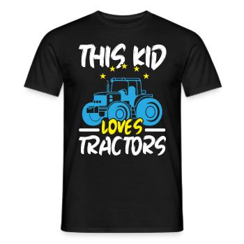 Cet enfant adore les tracteurs Farm La - T-shirt homme - noir - Devant - AI Model Male 178 light (178cm)