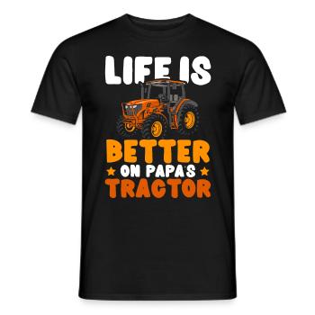 La vie est meilleure à la ferme de tracteurs de papa L - T-shirt homme - noir - Devant - AI Model Male 178 light (178cm)