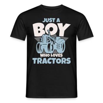 Nur ein Junge, der Traktoren liebt Landwirt Landwi - Männer T-Shirt - Schwarz - Vorne - AI Model Male 178 light (178cm)