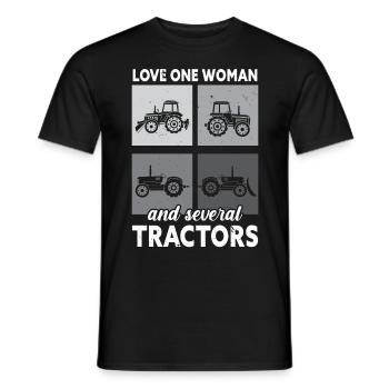 Love a woman and several tractors Farm La - Men's T-Shirt - black - Front - AI Model Male 178 light (178cm)