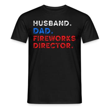 Mari Papa Directeur des feux d’artifice 4 juillet papa - T-shirt homme - noir - Devant - AI Model Male 178 light (178cm)