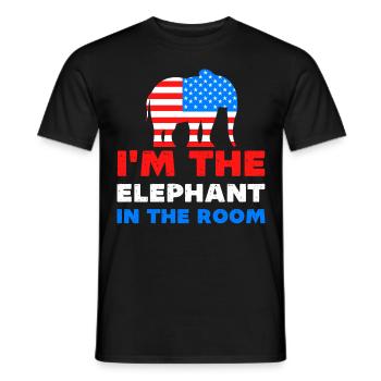 Im l’éléphant dans la pièce Républicain - T-shirt homme - noir - Devant - AI Model Male 178 light (178cm)