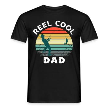 Reel cool papa drôle fête des pères pêche rétro - T-shirt homme - noir - Devant - AI Model Male 178 light (178cm)