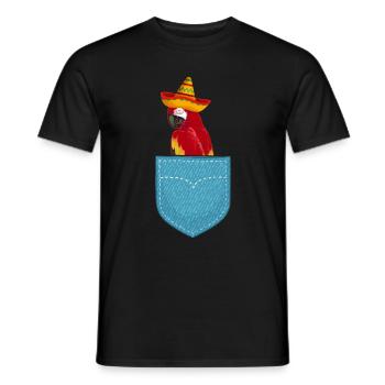 Drôle d’oiseau perroquet cockatiel - T-shirt homme - noir - Devant - AI Model Male 178 light (178cm)