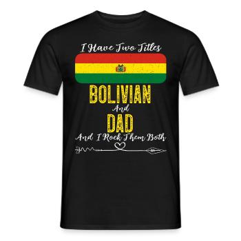 Bolivian Dad Bolivia Flag Design For Father's Day - Männer T-Shirt - Schwarz - Vorne - AI Model Male 178 light (178cm)