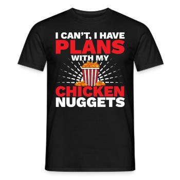 I can't I have plans with my Chicken N - Men's T-Shirt - black - Front - AI Model Male 178 light (178cm)